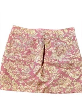 TwentyOne Pink & Gold Metallic Embroidered Skirt
